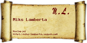 Miks Lamberta névjegykártya